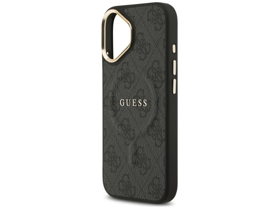 Capa Guess 4G PU Classic Logo MagSafe para iPhone 17 - preta