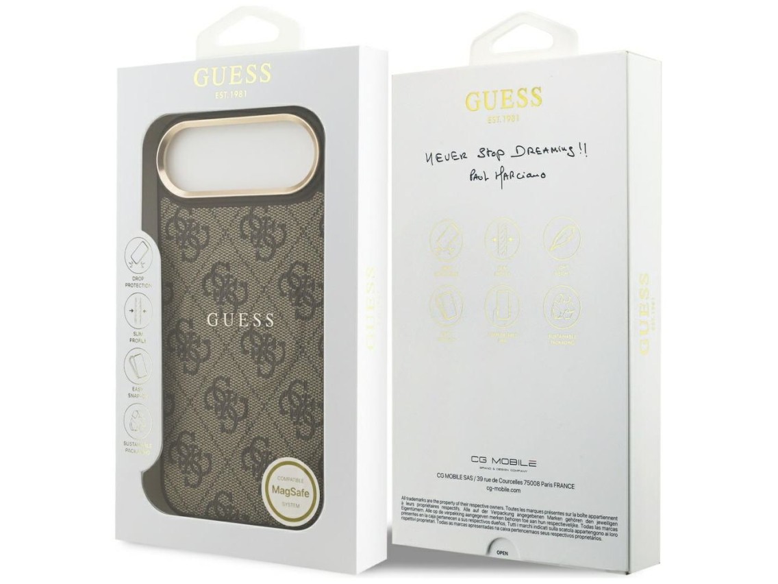 Guess 4G PU Classic Logo MagSafe Case for iPhone 17 Air - Brown