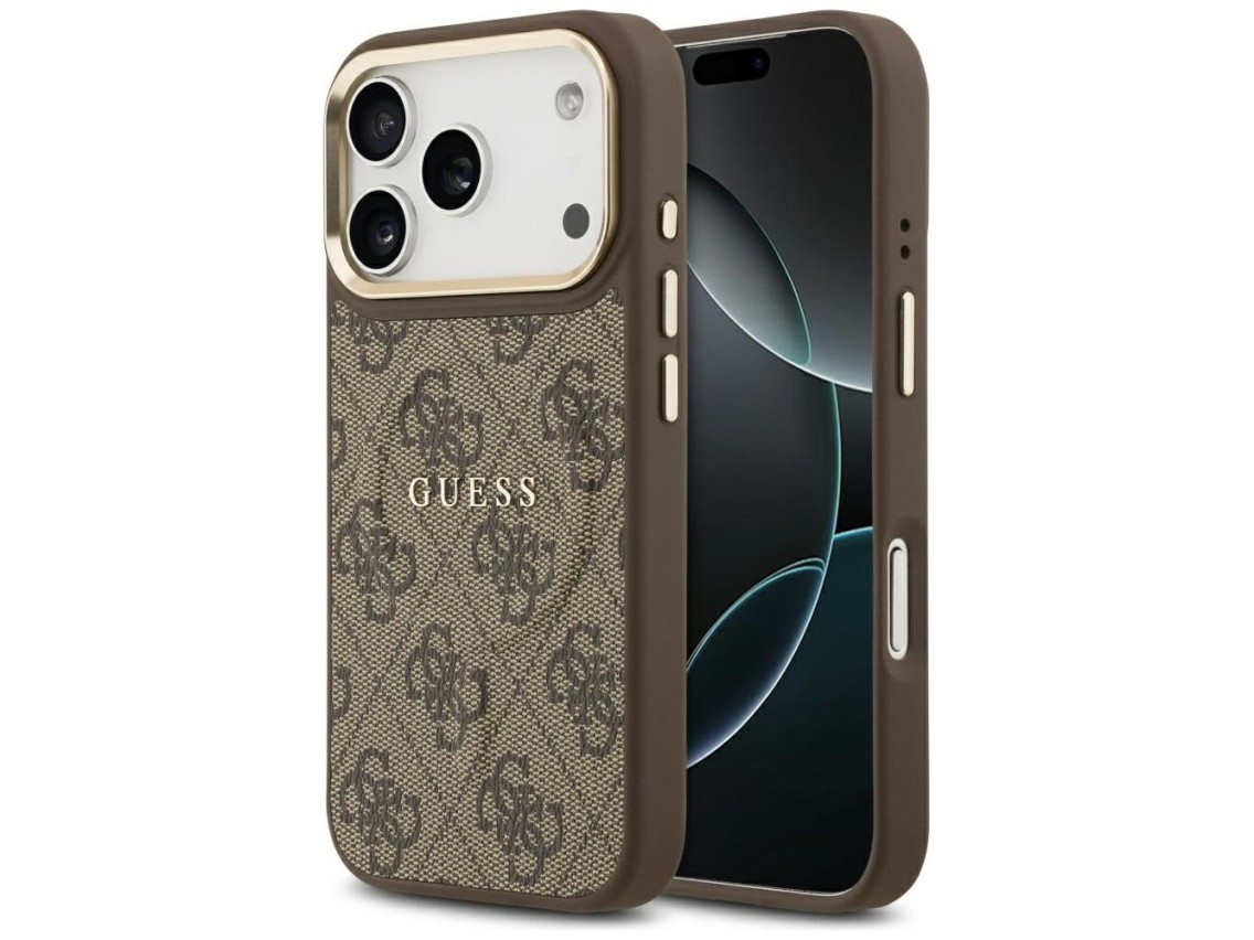 Guess 4G PU Classic Logo MagSafe Case for iPhone 17 Pro - Brown