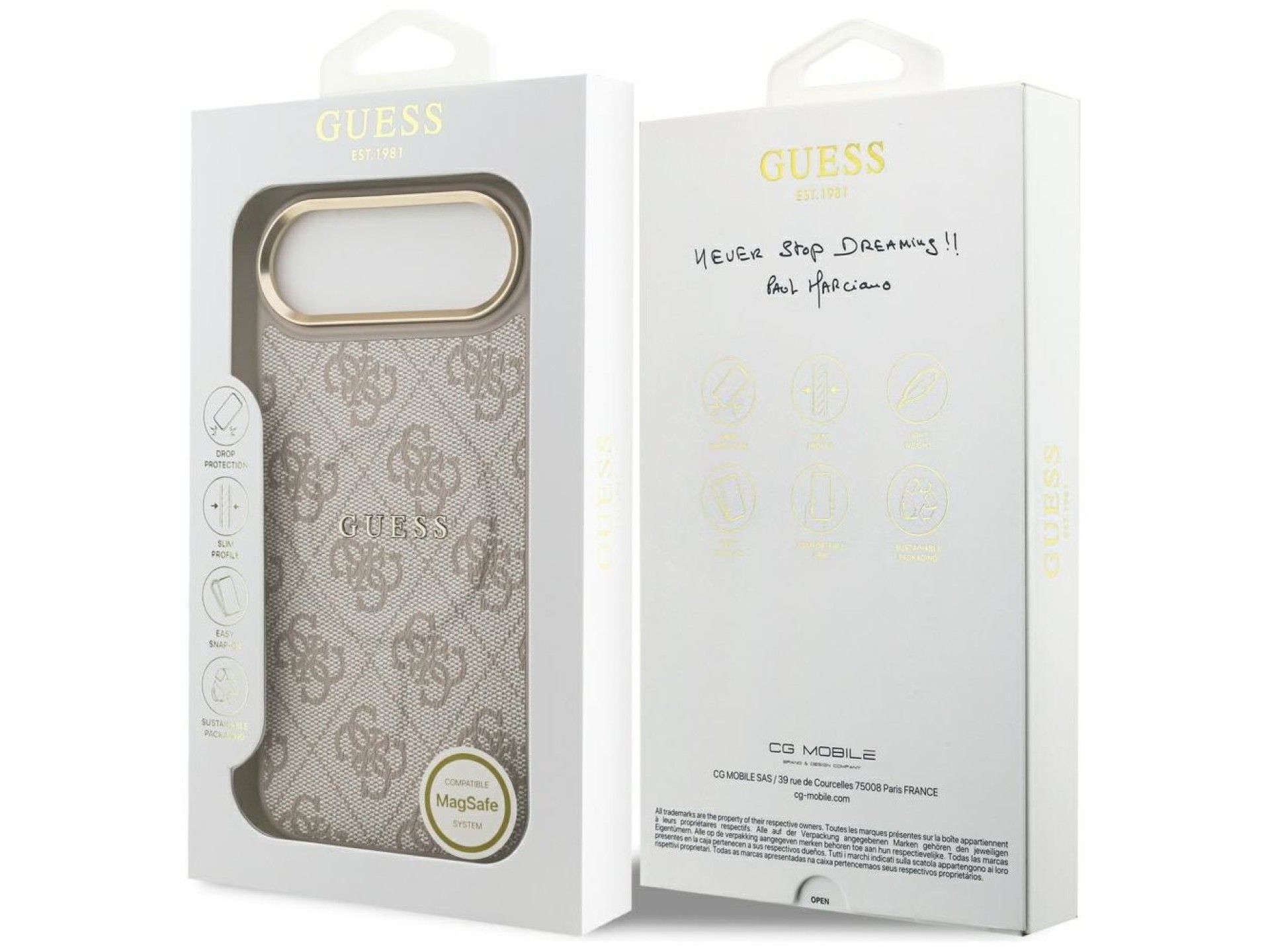 Guess 4G PU Classic Logo MagSafe Case for iPhone 17 Air - Pink