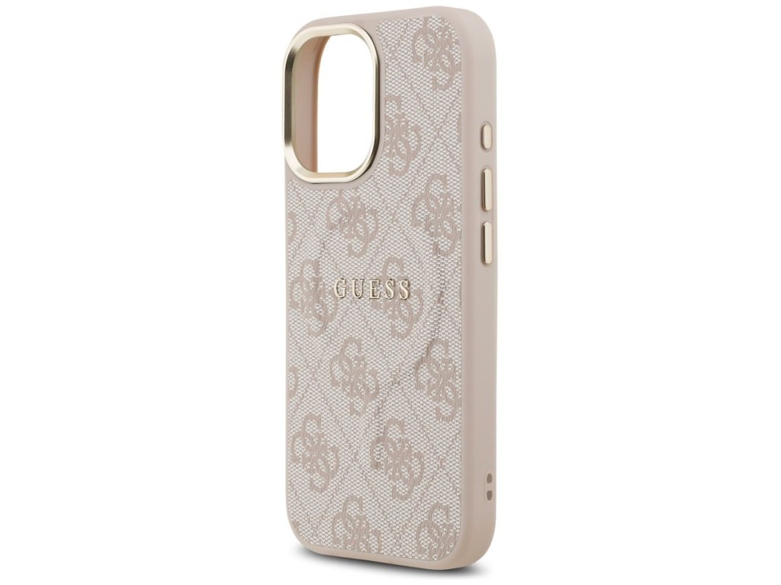 Capa Guess 4G PU Classic Logo MagSafe para iPhone 17 - Rosa