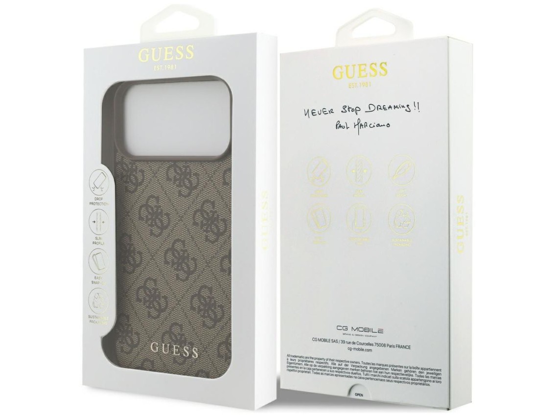 Guess 4G Classic Case for iPhone 17 Pro Max - Brown