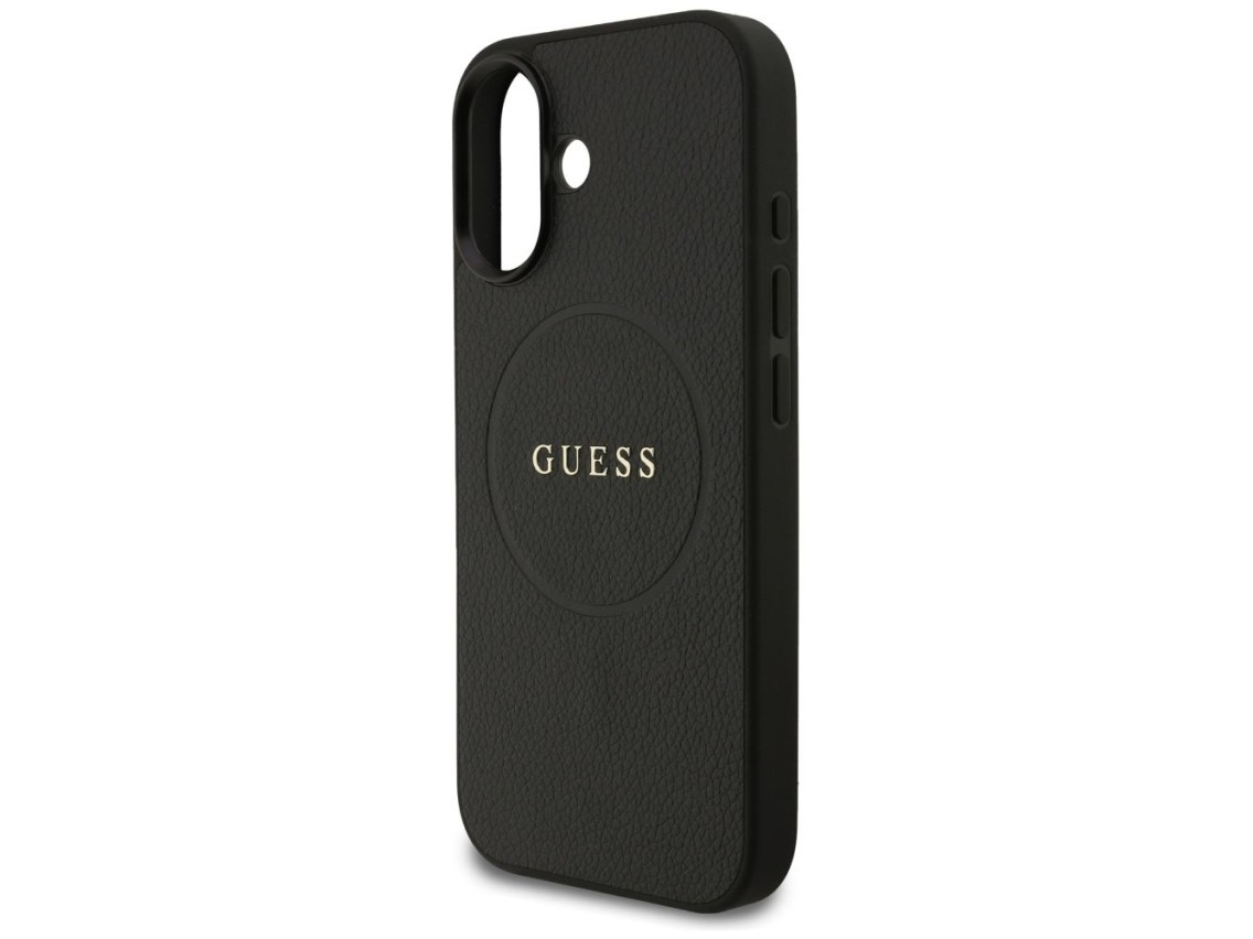 Capa Guess Granulada com Anel e MagSafe para iPhone 17 - preta