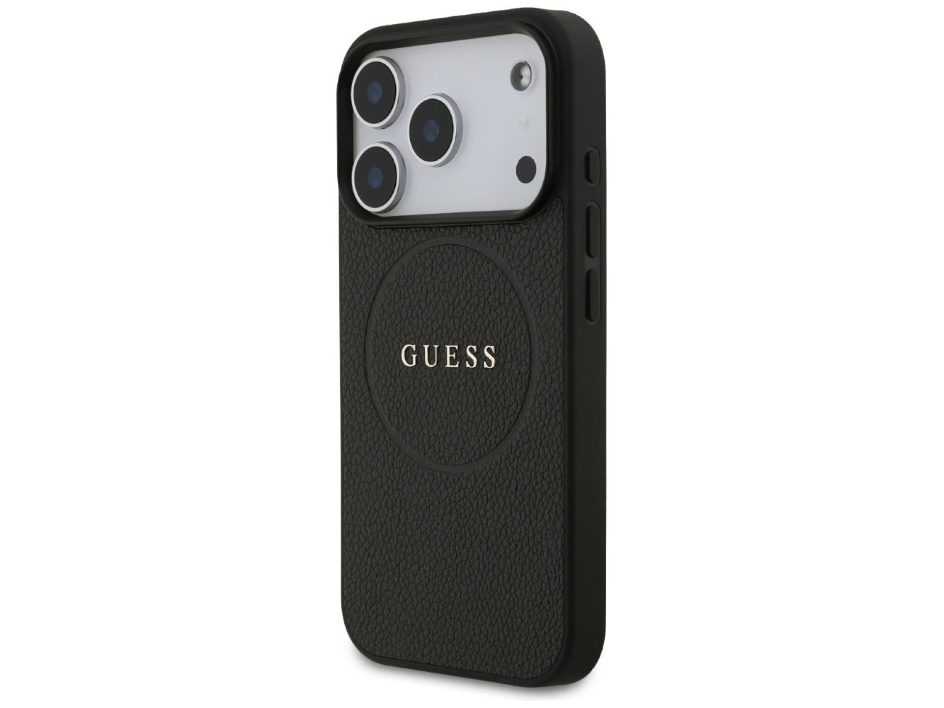 Guess Grained Ring MagSafe case for iPhone 17 Pro - black