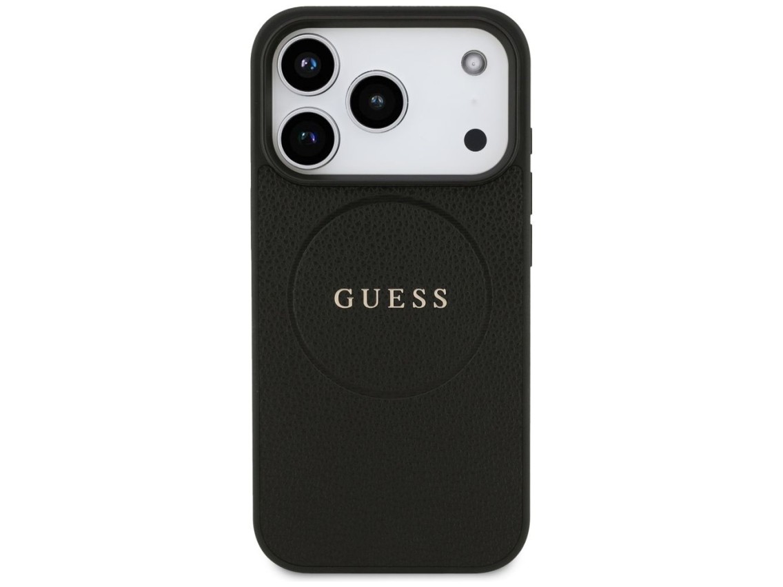 Guess Grained Ring MagSafe case for iPhone 17 Pro - black