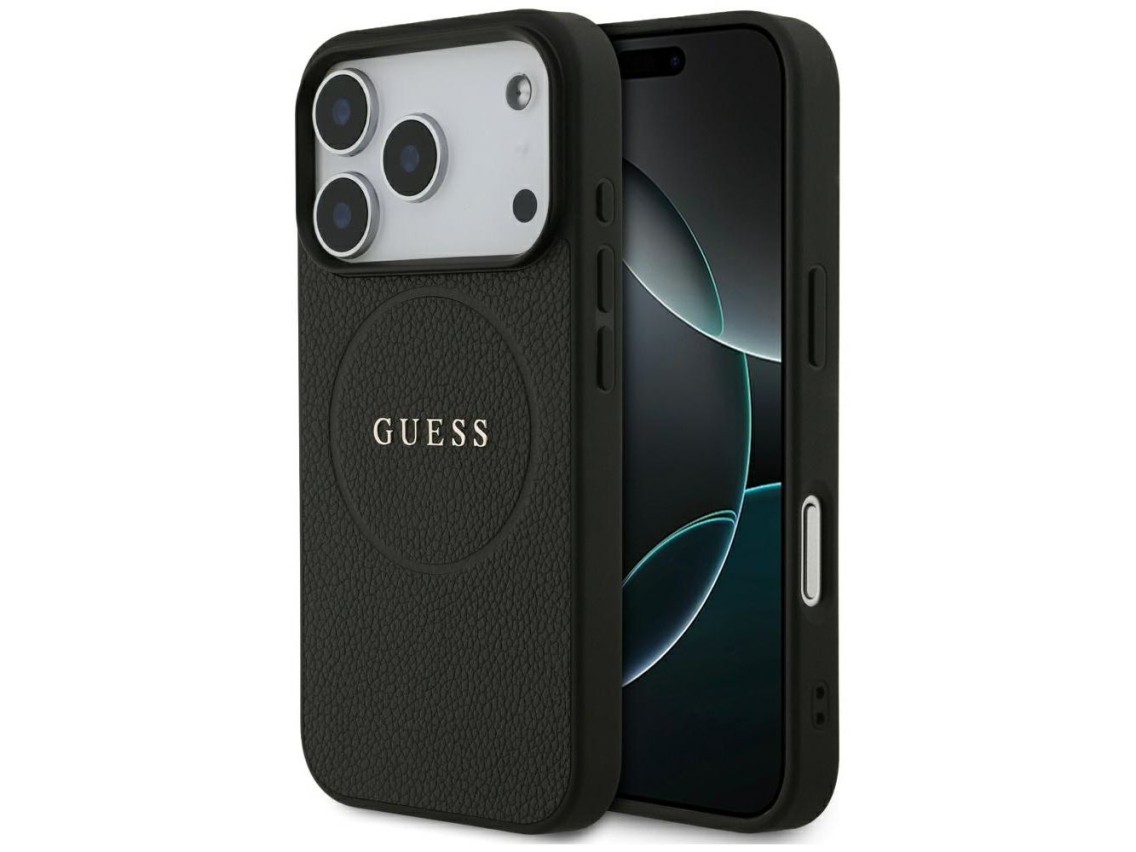 Guess Grained Ring MagSafe case for iPhone 17 Pro - black