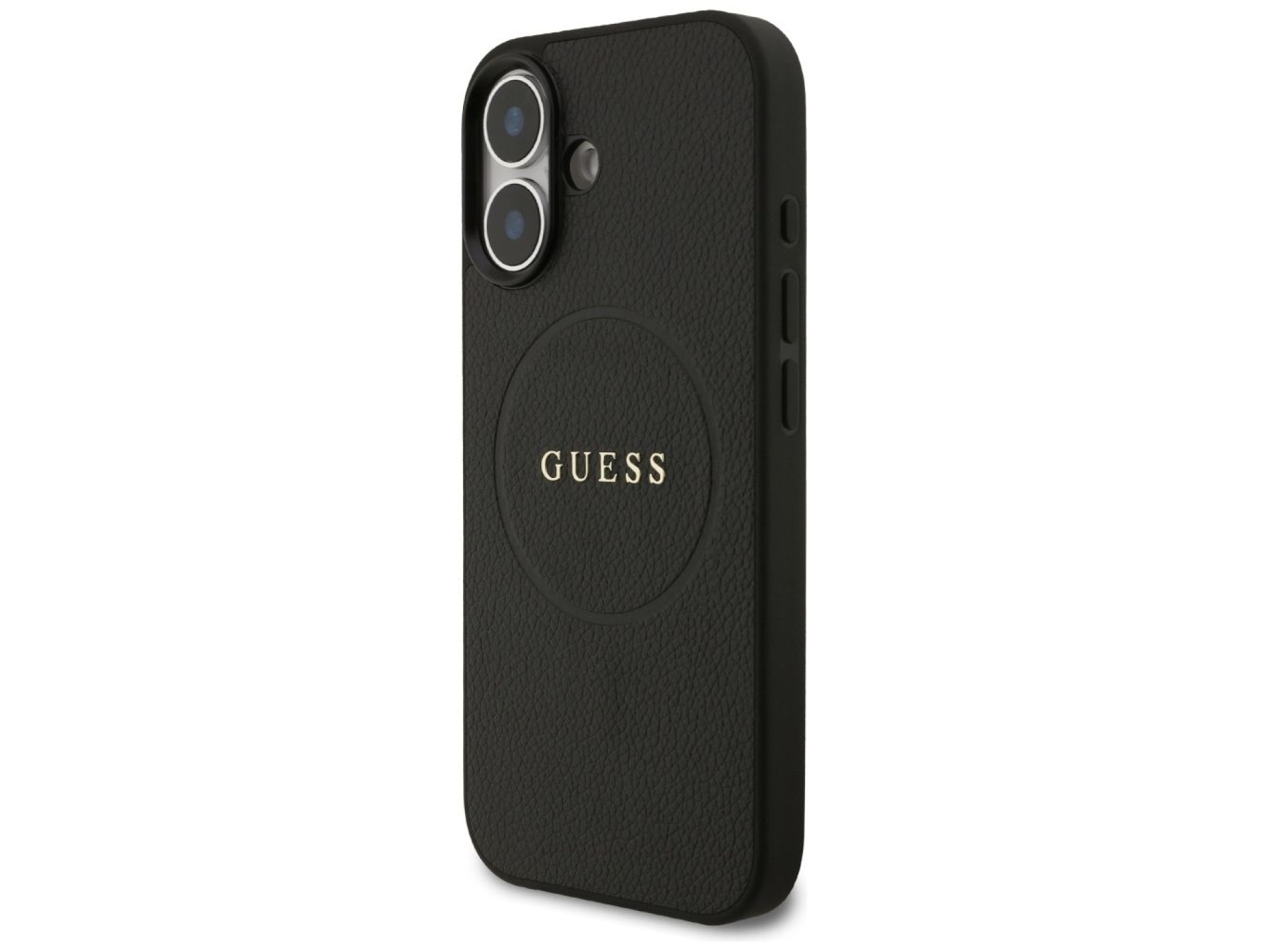 Capa Guess Granulada com Anel e MagSafe para iPhone 17 - preta