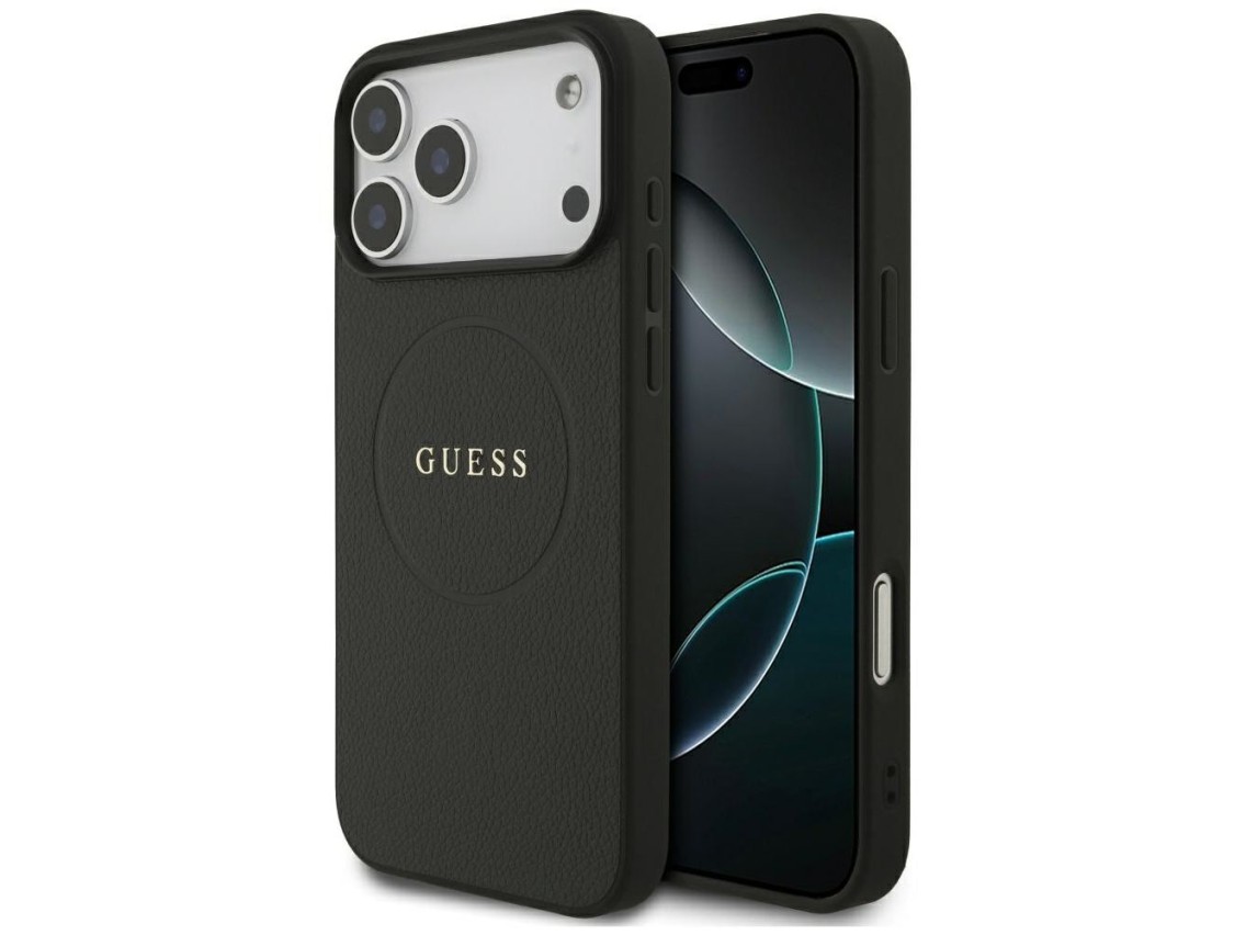 Guess Grained Ring MagSafe case for iPhone 17 Pro Max - black
