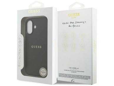 Guess Grained Ring MagSafe case for iPhone 17 - black Guess Grained Ring MagSafe case for iPhone 17 - black
