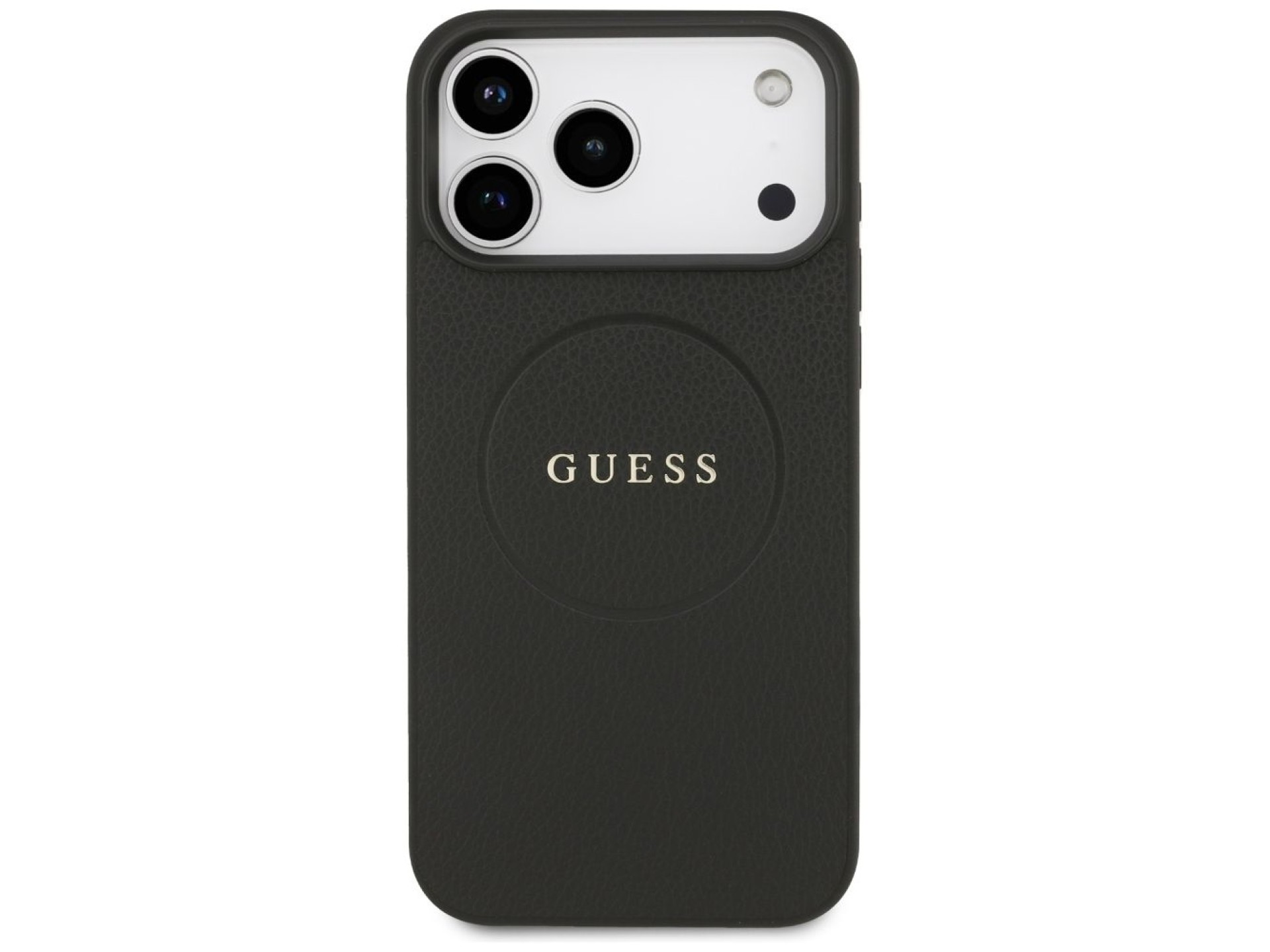 Guess Grained Ring MagSafe case for iPhone 17 Pro Max - black