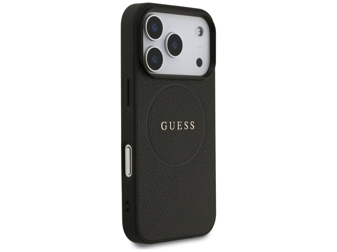 Guess Grained Ring MagSafe case for iPhone 17 Pro - black