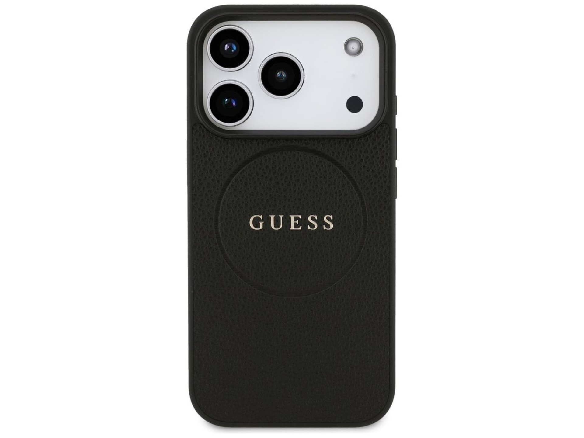Guess Grained Ring MagSafe case for iPhone 17 Pro - black