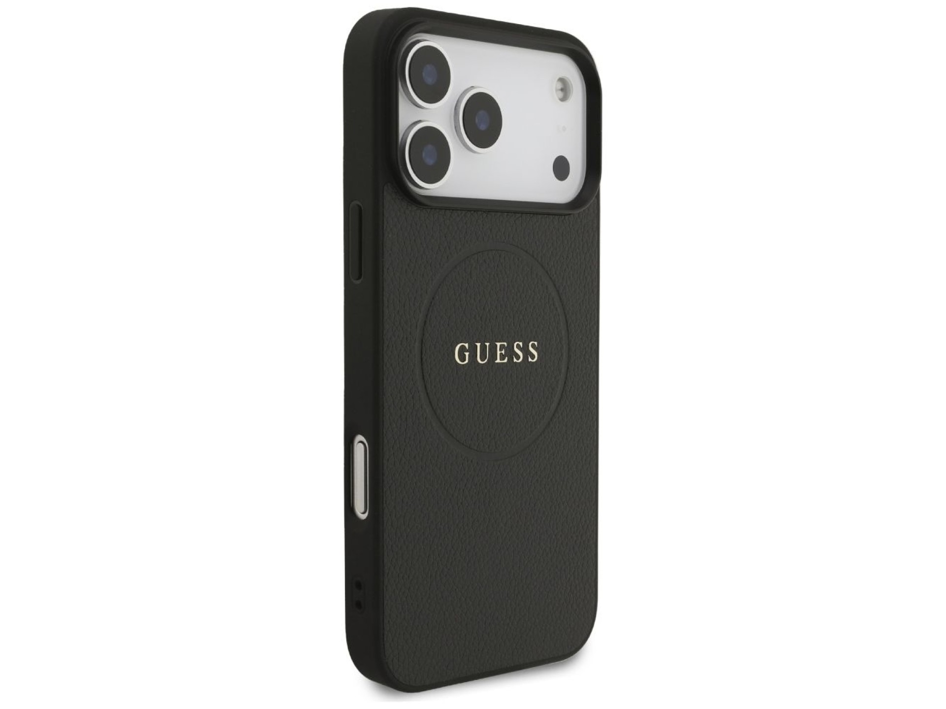 Guess Grained Ring MagSafe case for iPhone 17 Pro Max - black