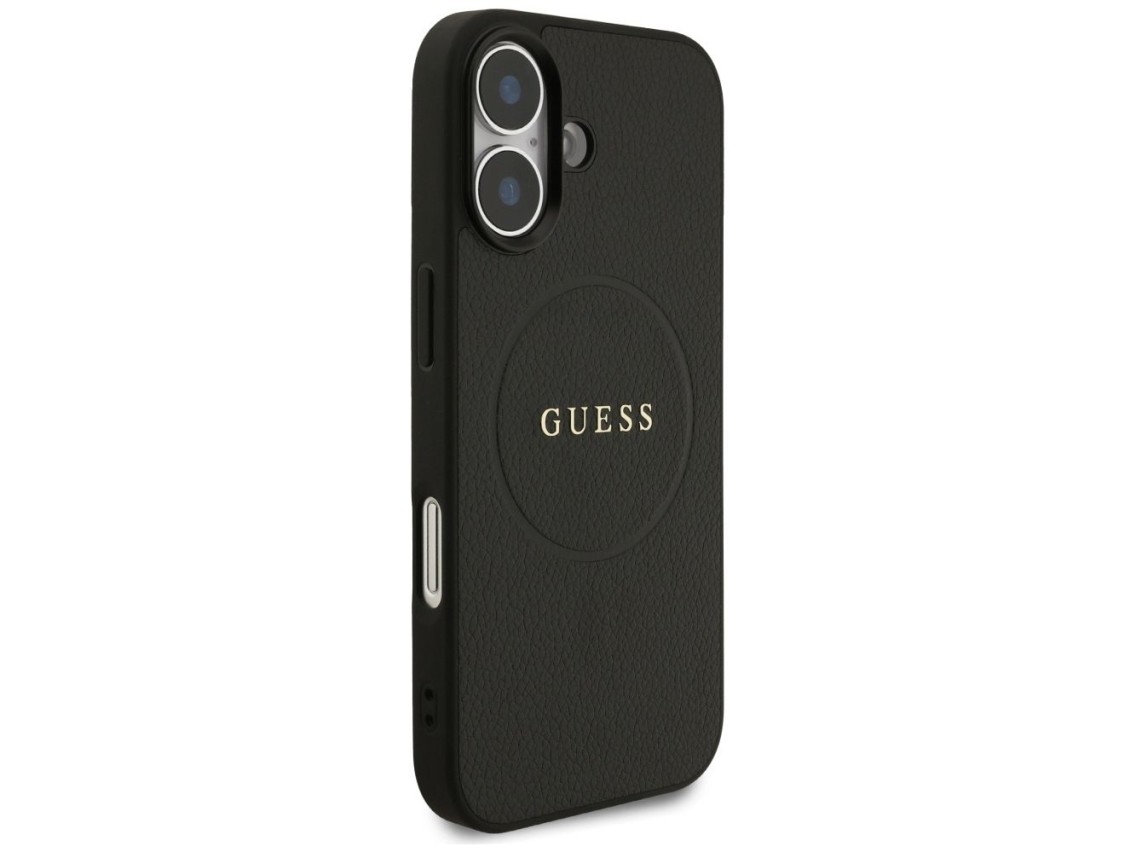 Capa Guess Granulada com Anel e MagSafe para iPhone 17 - preta