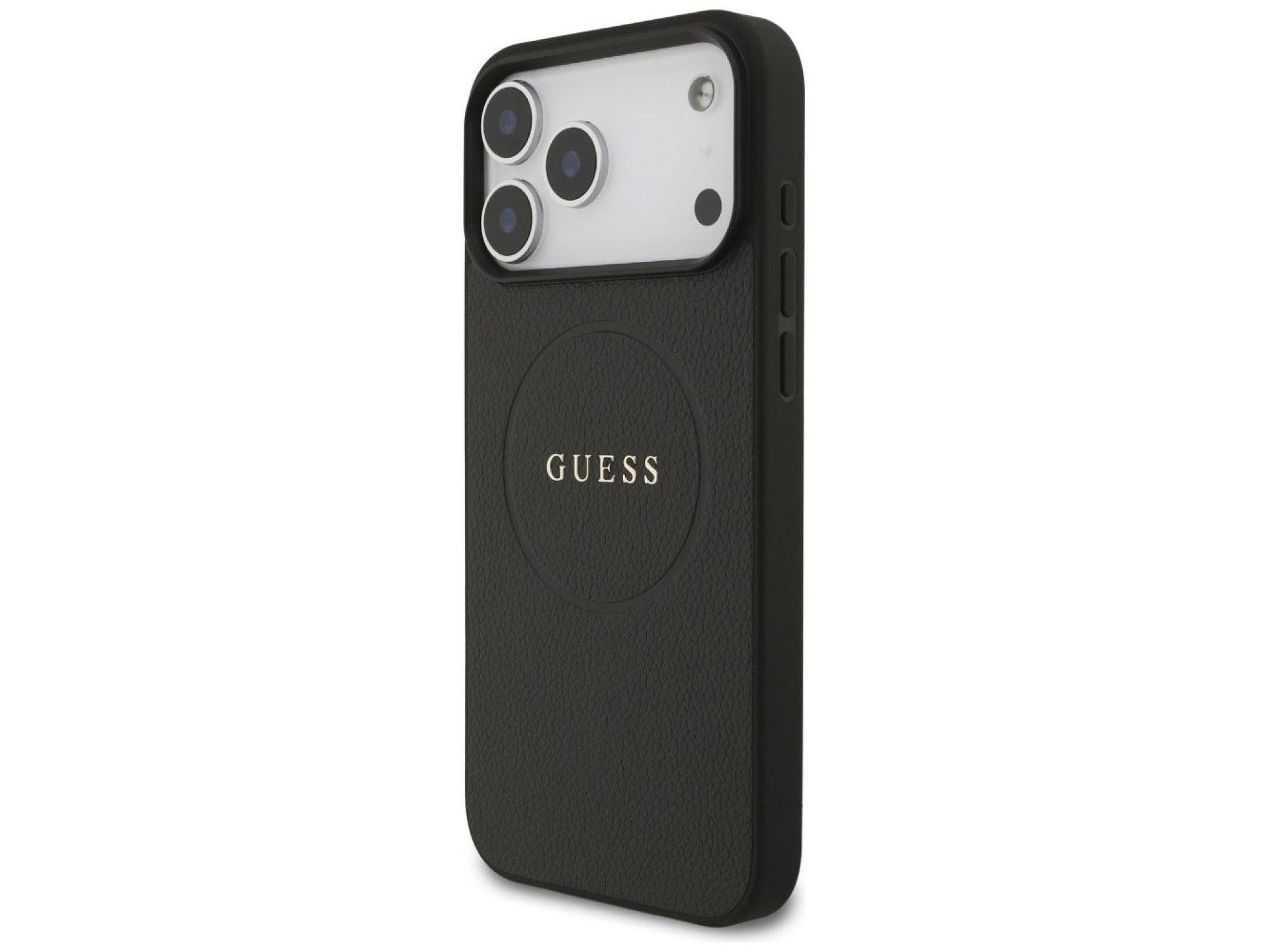 Guess Grained Ring MagSafe case for iPhone 17 Pro Max - black