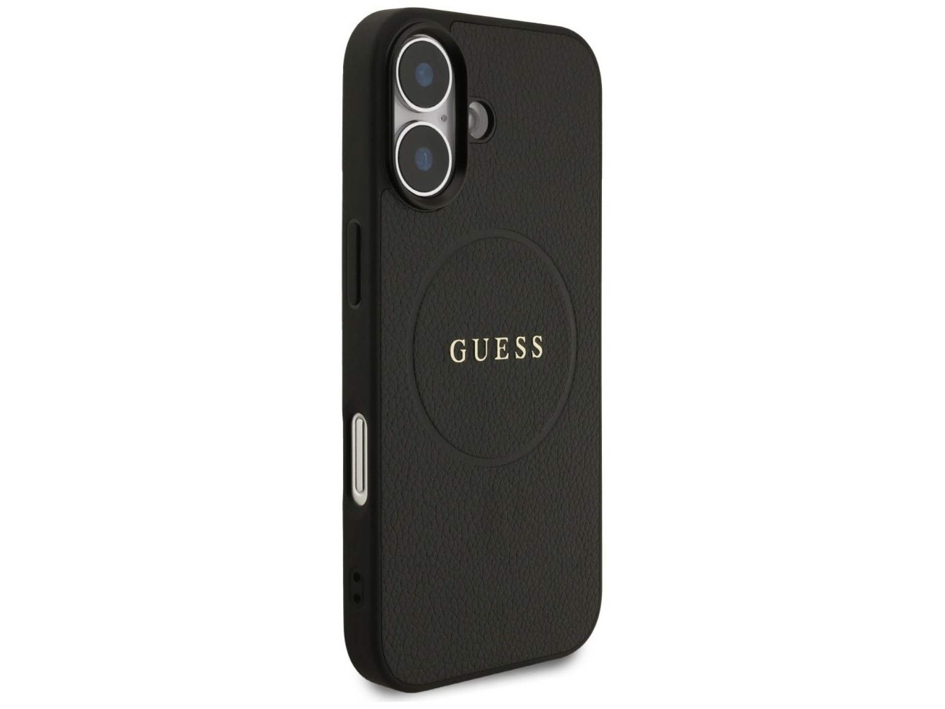 Capa Guess Granulada com Anel e MagSafe para iPhone 17 - preta