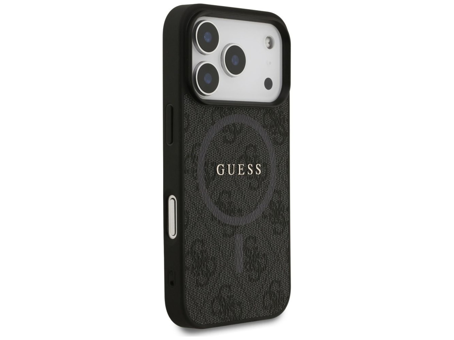 Capa Guess 4G Ring Classic Logo MagSafe para iPhone 17 Pro - preta
