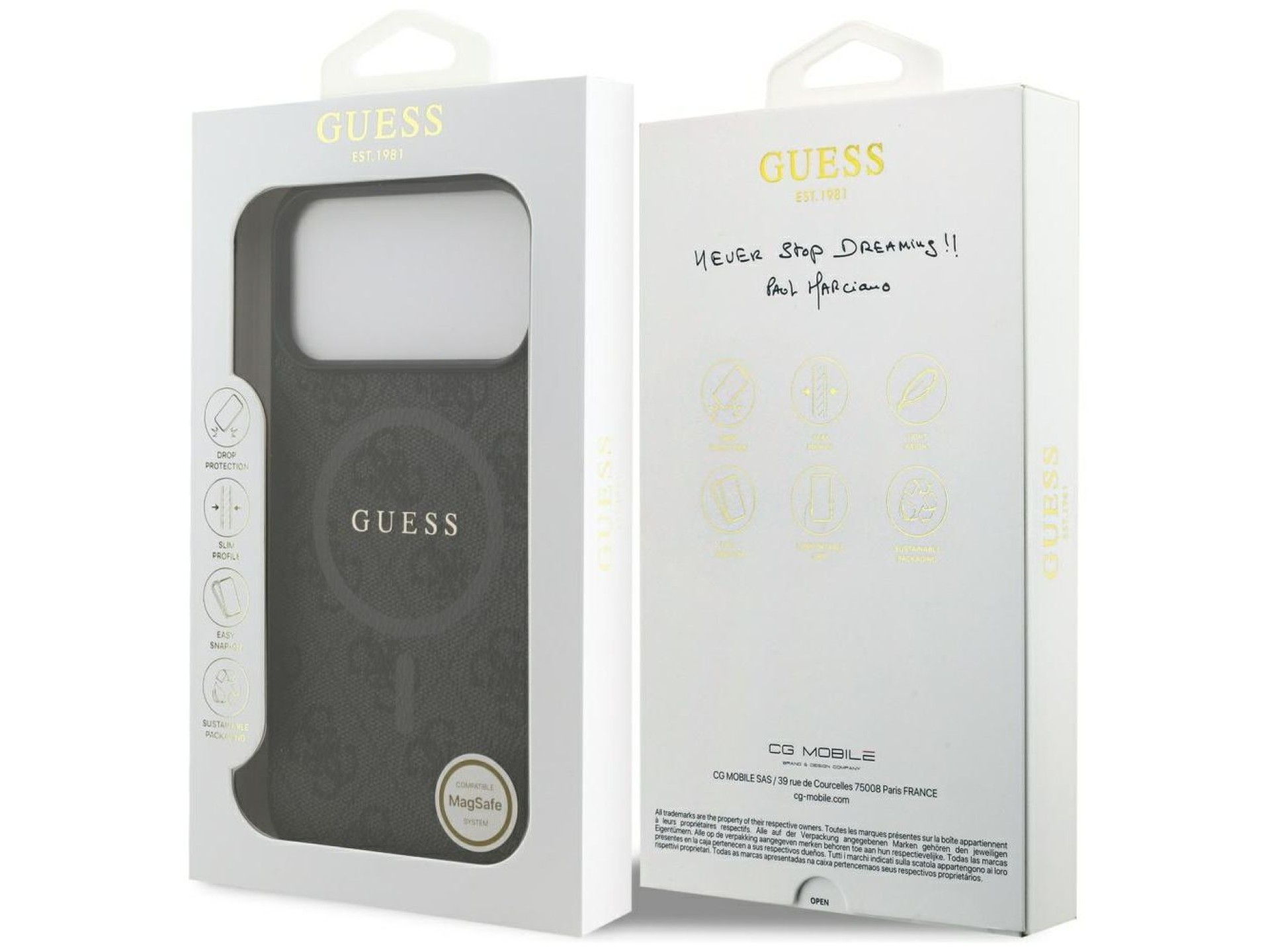 Capa Guess 4G Ring Classic Logo MagSafe para iPhone 17 Pro Max - preta