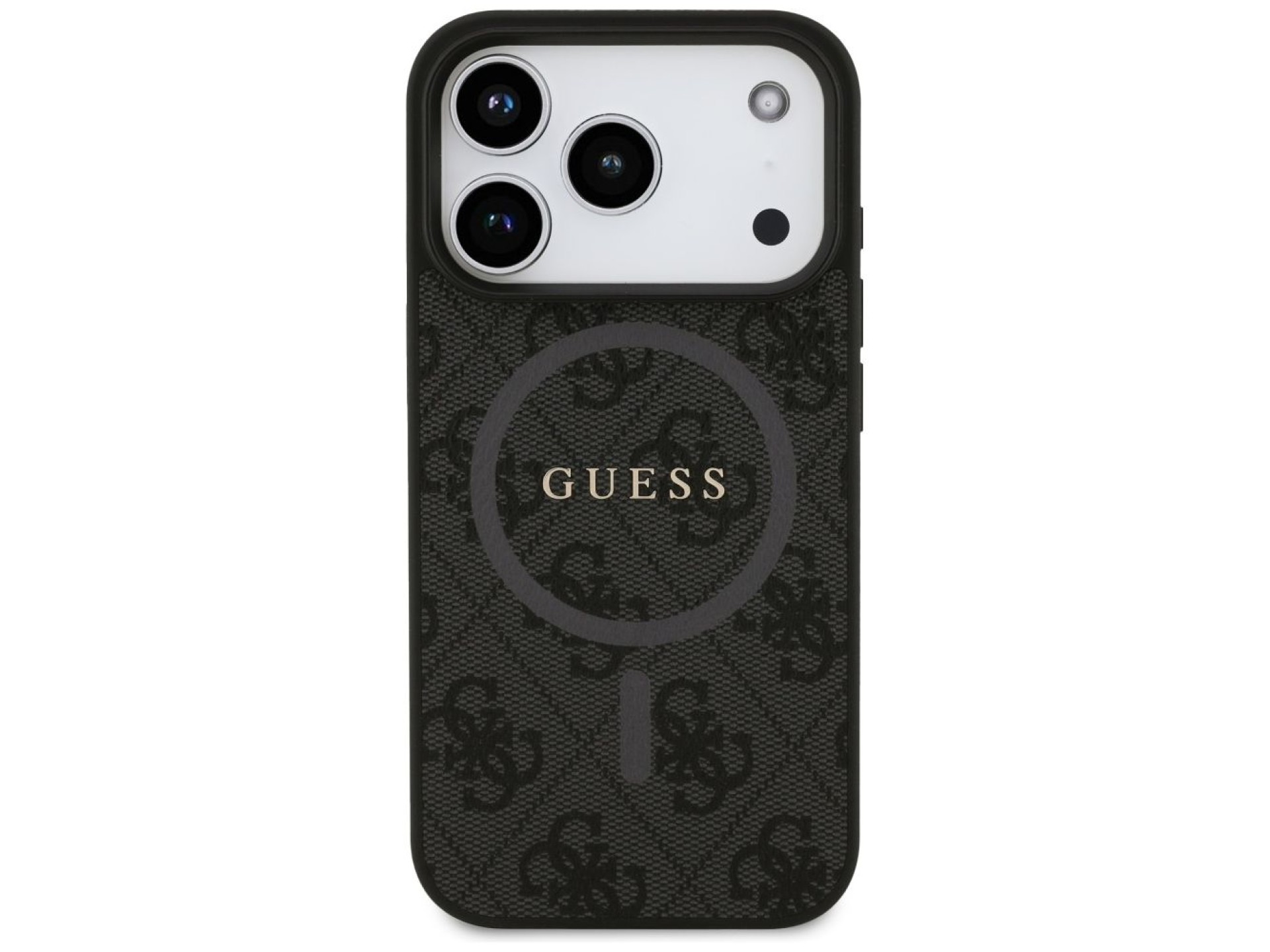 Capa Guess 4G Ring Classic Logo MagSafe para iPhone 17 Pro - preta