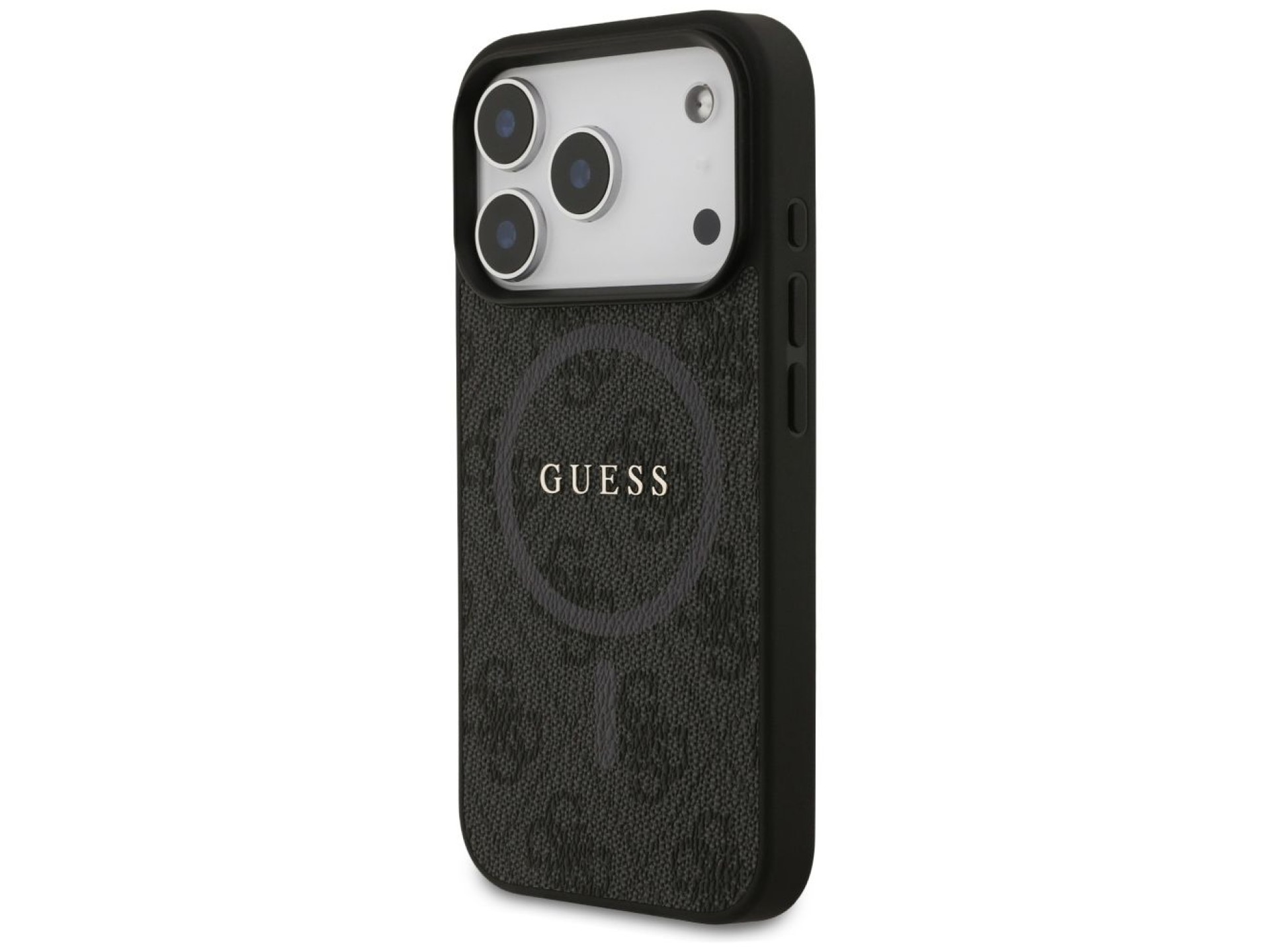 Capa Guess 4G Ring Classic Logo MagSafe para iPhone 17 Pro - preta