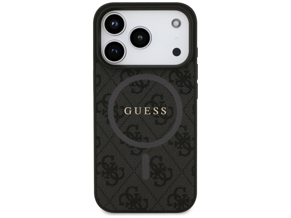 Capa Guess 4G Ring Classic Logo MagSafe para iPhone 17 Pro - preta