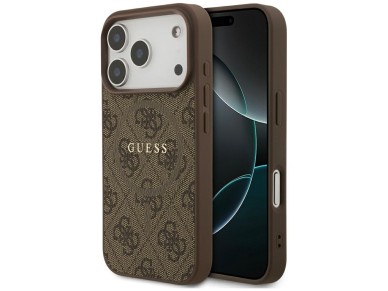Capa Guess 4G Ring Classic Logo MagSafe para iPhone 17 Pro - Marrom Capa Guess 4G Ring Classic Logo MagSafe para iPhone 17 Pro - Marrom