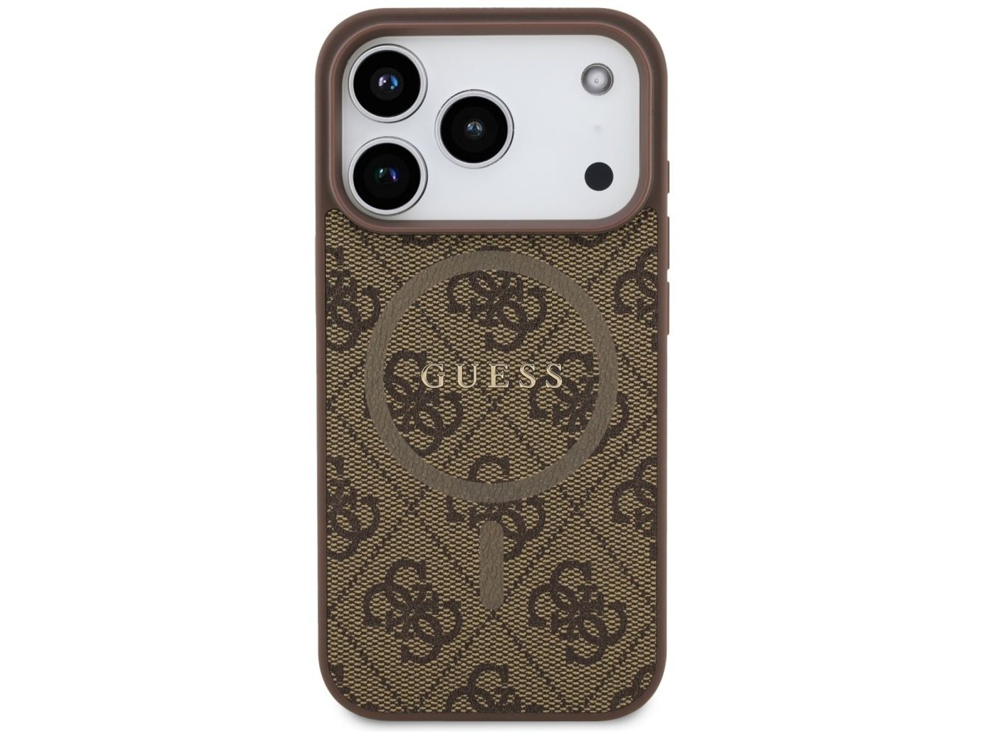 Capa Guess 4G Ring Classic Logo MagSafe para iPhone 17 Pro - Marrom