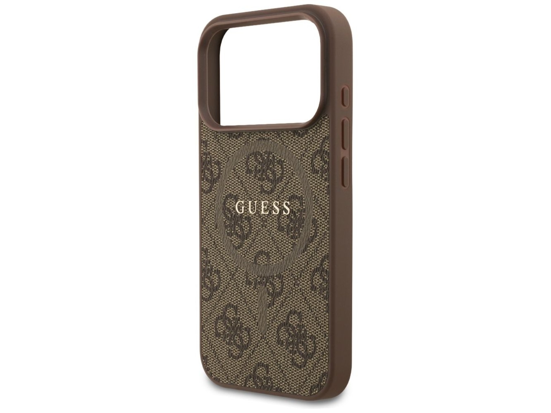 Capa Guess 4G Ring Classic Logo MagSafe para iPhone 17 Pro - Marrom