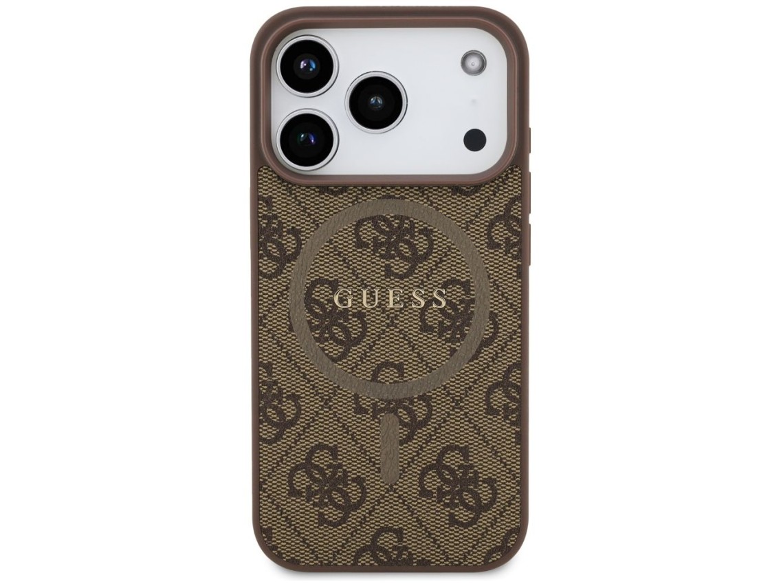Capa Guess 4G Ring Classic Logo MagSafe para iPhone 17 Pro - Marrom