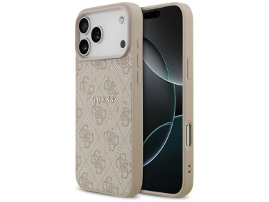 Guess 4G Ring Classic Logo MagSafena iPhone 17 Pro Max Case - Pink
