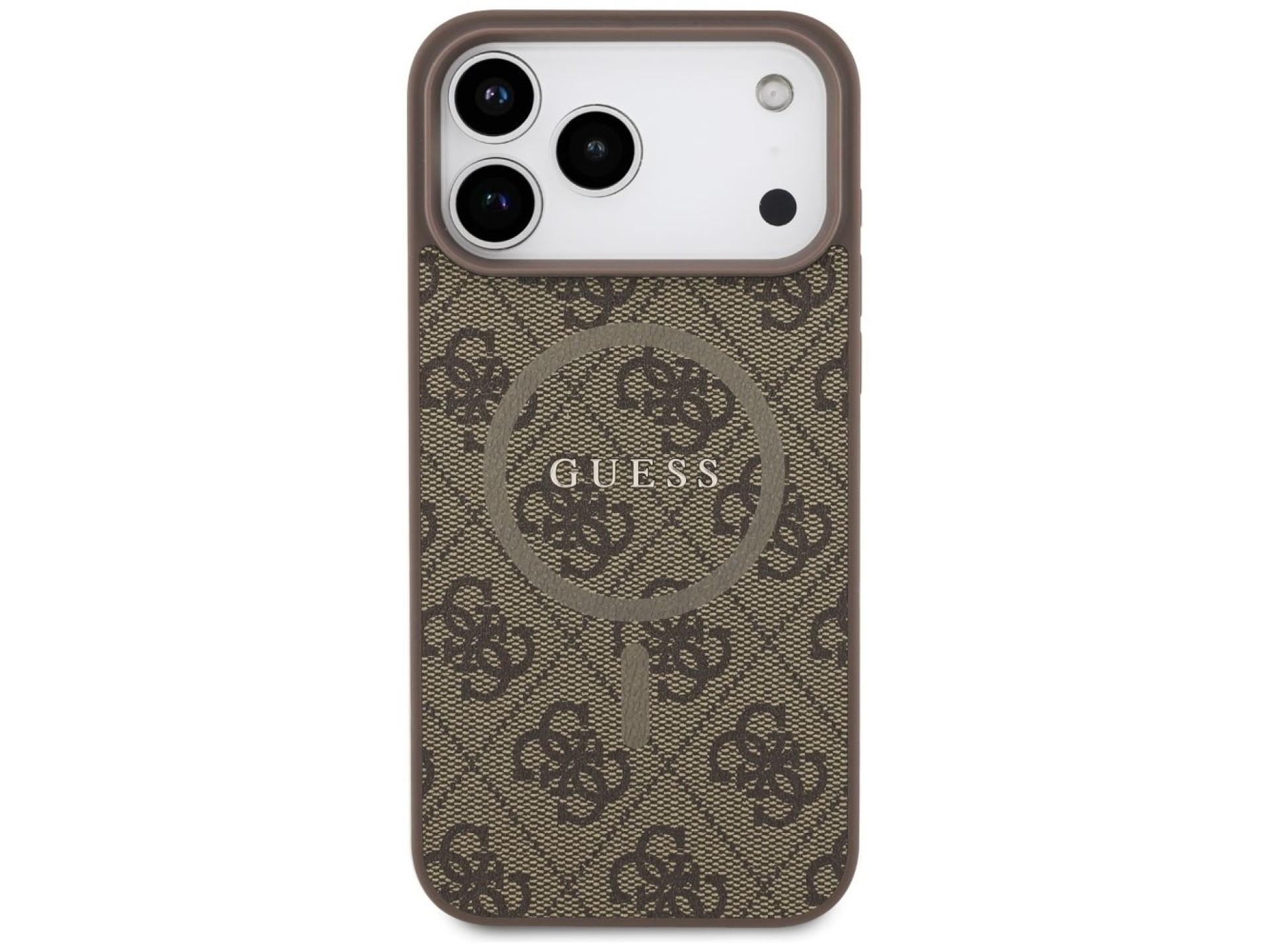 Guess 4G Ring Classic Logo MagSafe Case for iPhone 17 Pro Max - Brown