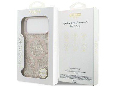 Guess 4G Ring Classic Logo MagSafena iPhone 17 Pro Max Case - Pink