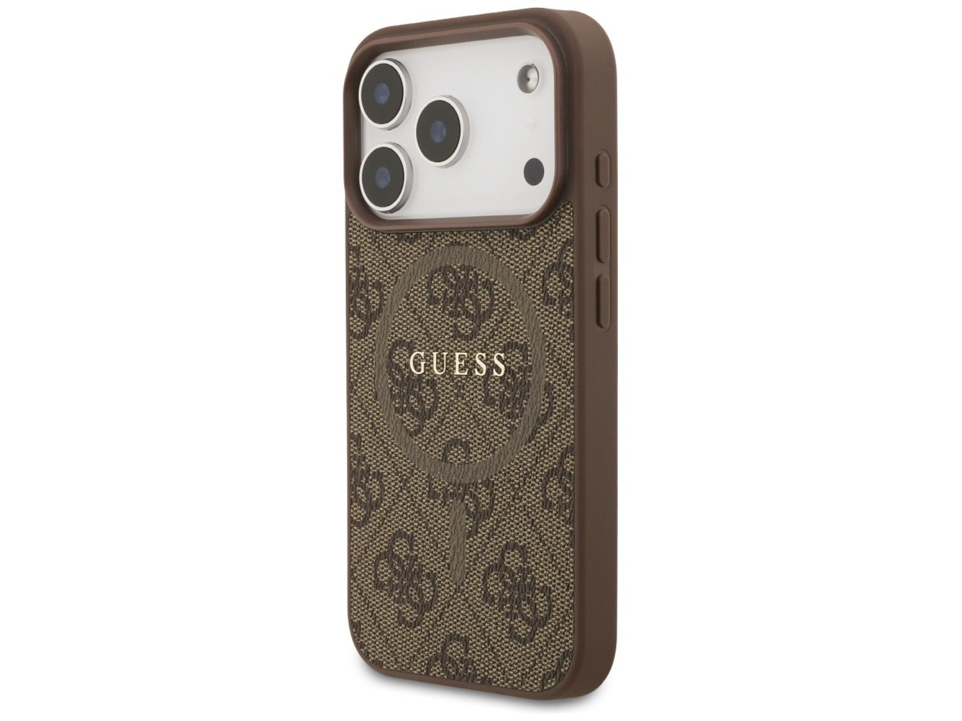 Capa Guess 4G Ring Classic Logo MagSafe para iPhone 17 Pro - Marrom
