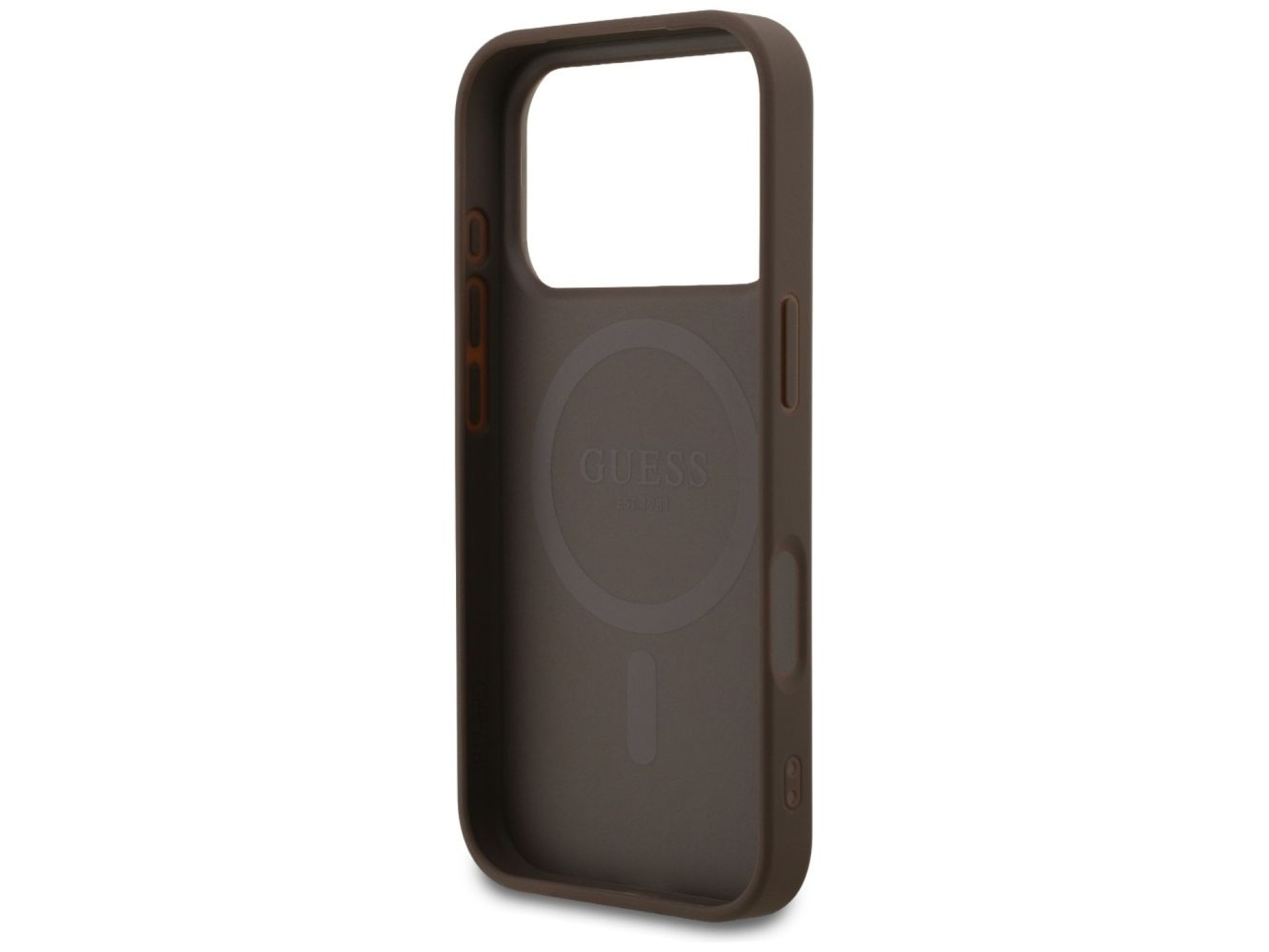 Capa Guess 4G Ring Classic Logo MagSafe para iPhone 17 Pro - Marrom