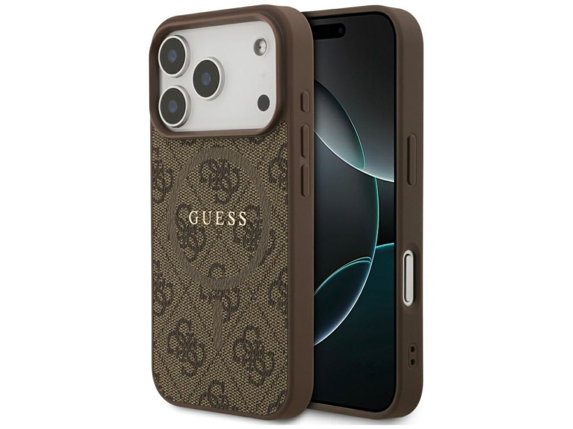 Capa Guess 4G Ring Classic Logo MagSafe para iPhone 17 Pro - Marrom