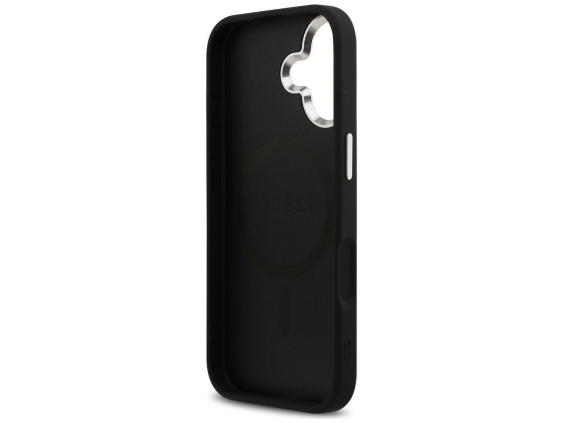 Guess Glitter Triangle Logo MagSafe Case for iPhone 17 - Black