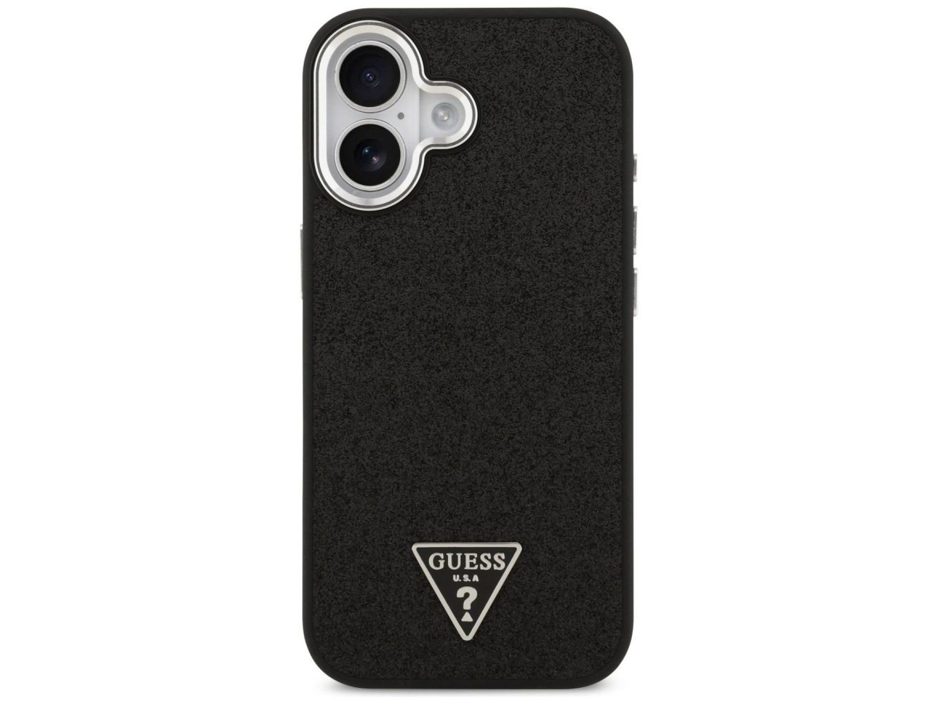 Guess Glitter Triangle Logo MagSafe Case for iPhone 17 - Black