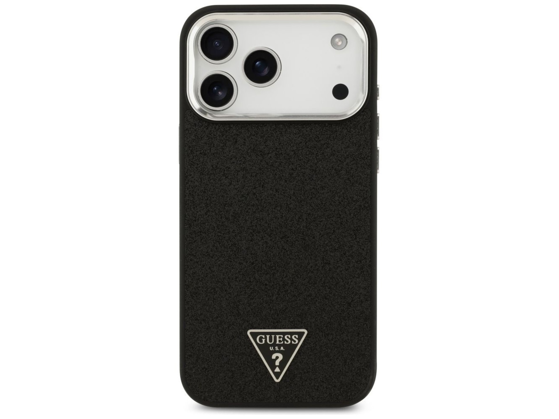Guess Glitter Triangle Logo MagSafe Case for iPhone 17 Pro Max - Black