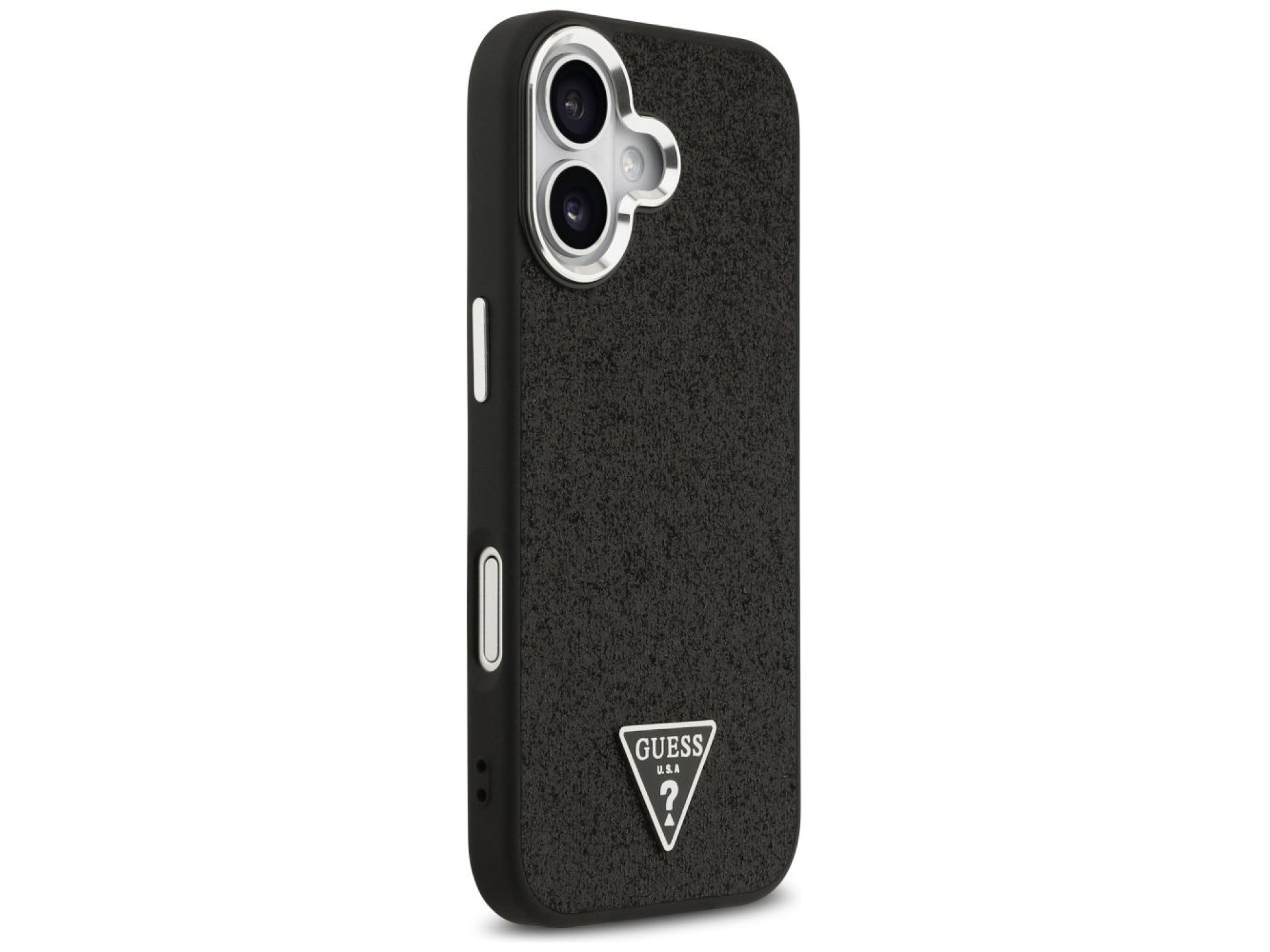 Guess Glitter Triangle Logo MagSafe Case for iPhone 17 - Black