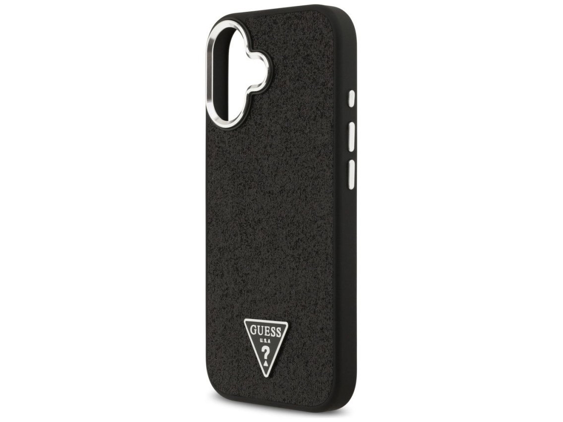 Guess Glitter Triangle Logo MagSafe Case for iPhone 17 - Black