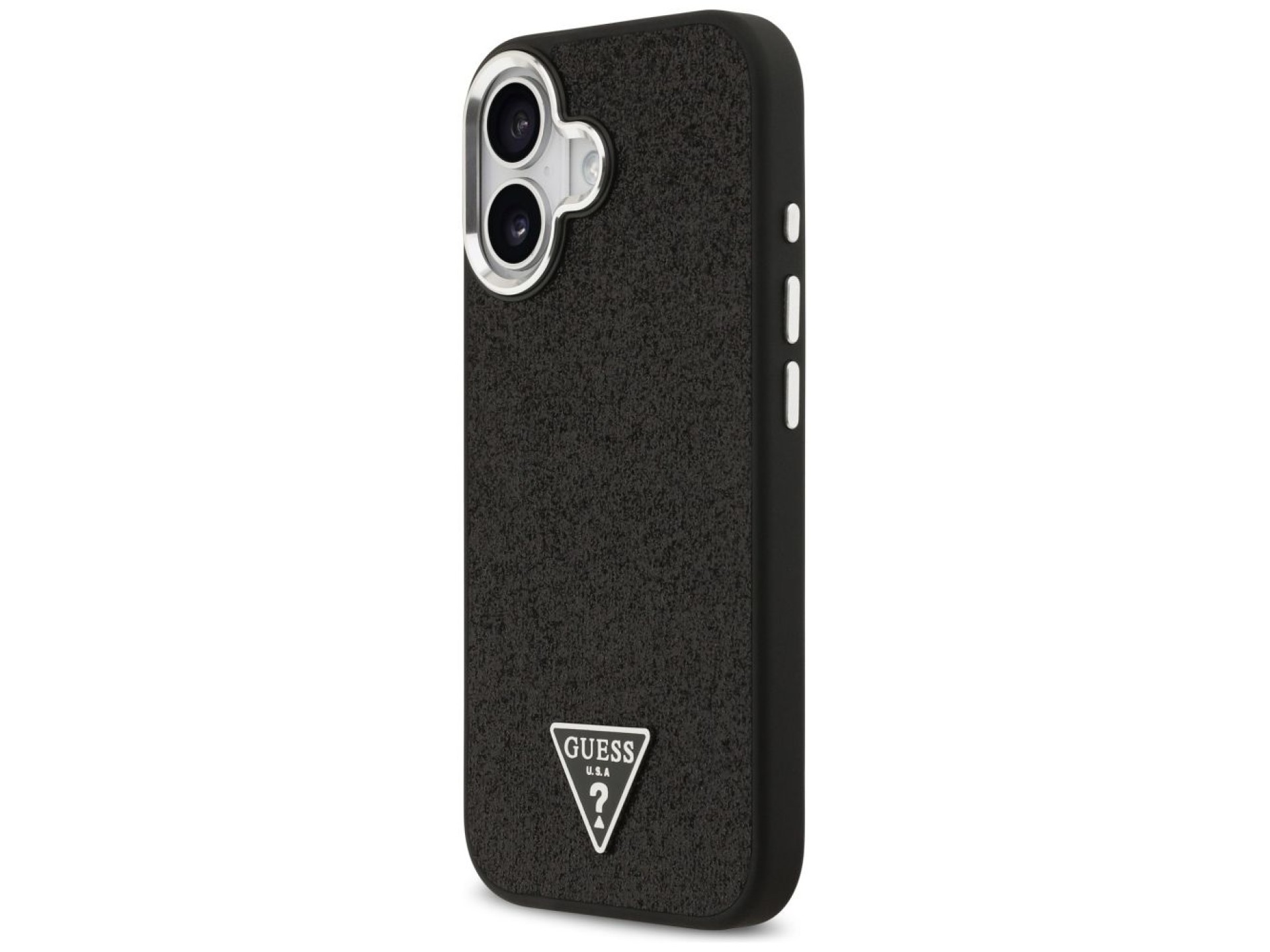 Guess Glitter Triangle Logo MagSafe Case for iPhone 17 - Black
