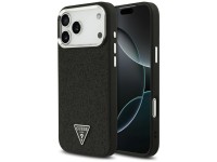 Guess Glitter Triangle Logo MagSafe Case for iPhone 17 Pro Max - Black