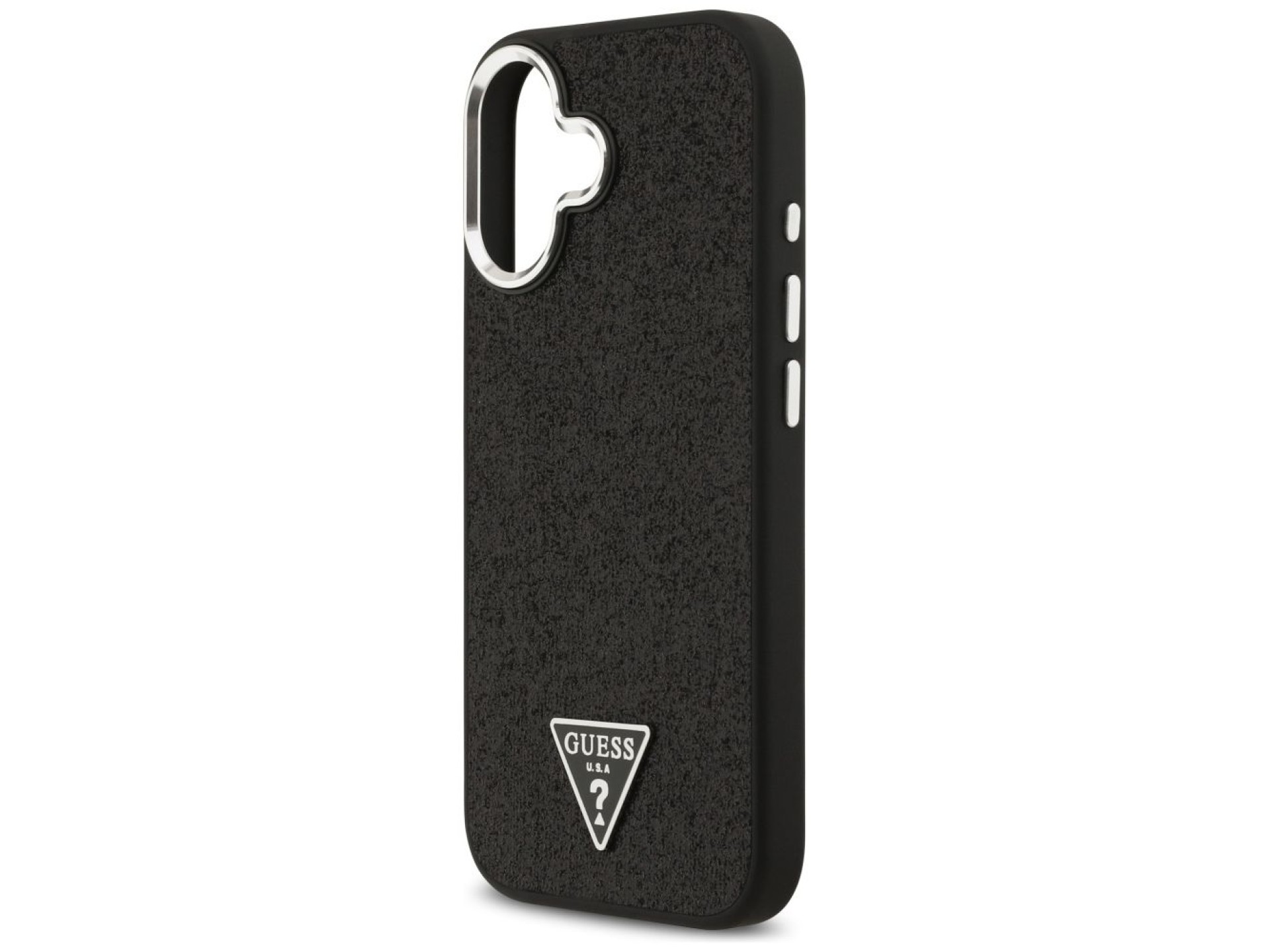 Guess Glitter Triangle Logo MagSafe Case for iPhone 17 - Black