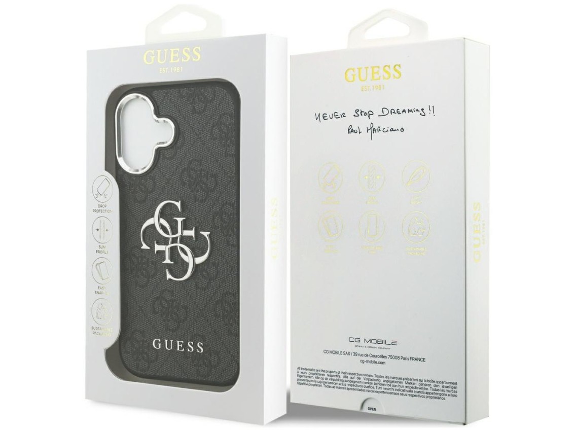 Capa Guess 4G Big 4G Classic Logo para iPhone 17 - Preta