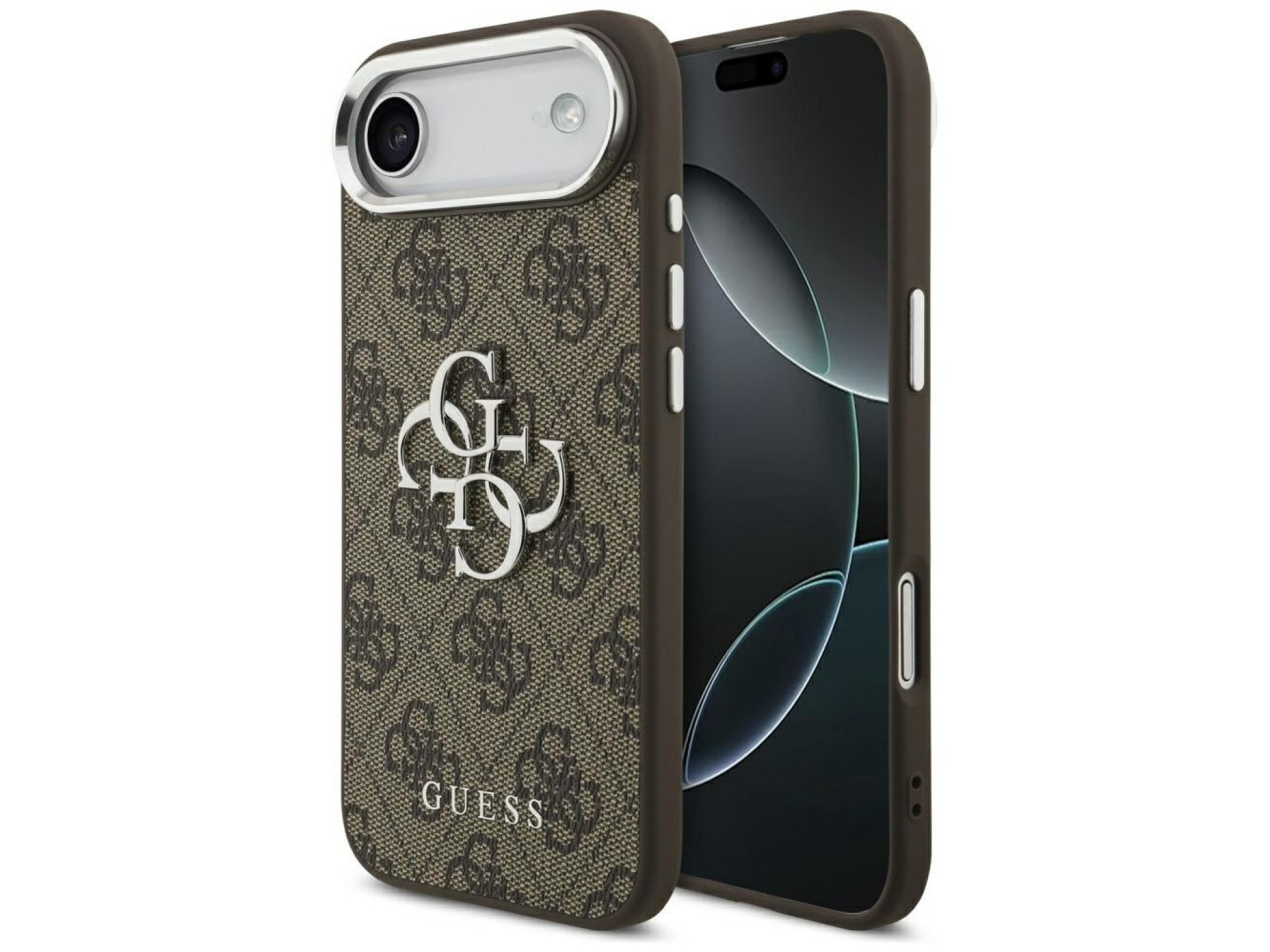 Guess 4G Big 4G Classic Logo case for iPhone 17 Air - brown and silver