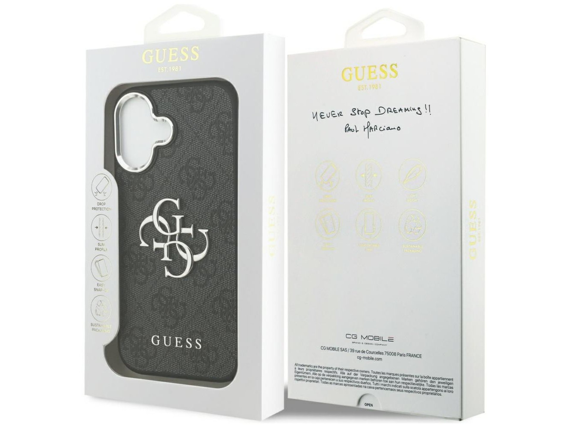 Capa Guess 4G Big 4G Classic Logo para iPhone 17 - Preta
