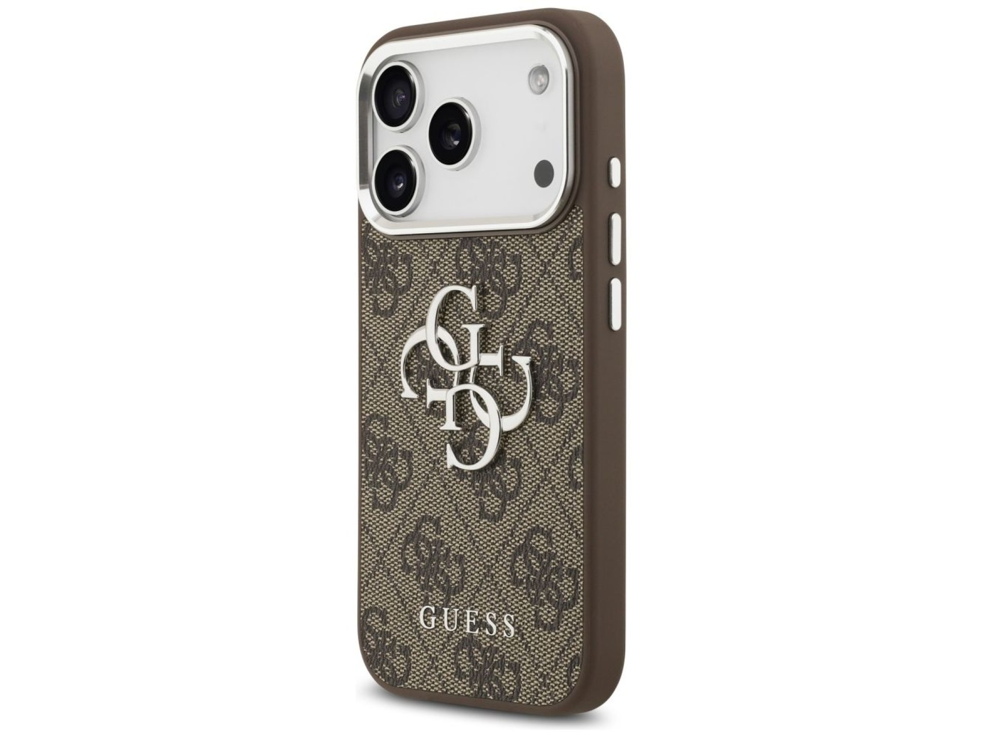 Guess 4G Big 4G Classic Logo case for iPhone 17 Pro brown - silver