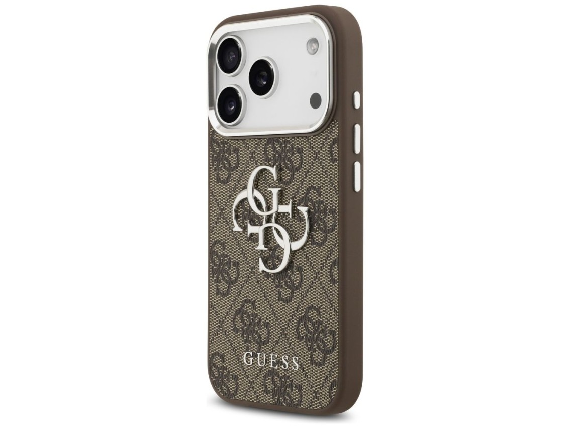 Guess 4G Big 4G Classic Logo case for iPhone 17 Pro brown - silver