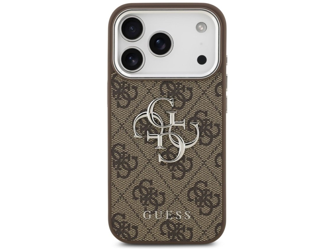 Guess 4G Big 4G Classic Logo case for iPhone 17 Pro brown - silver