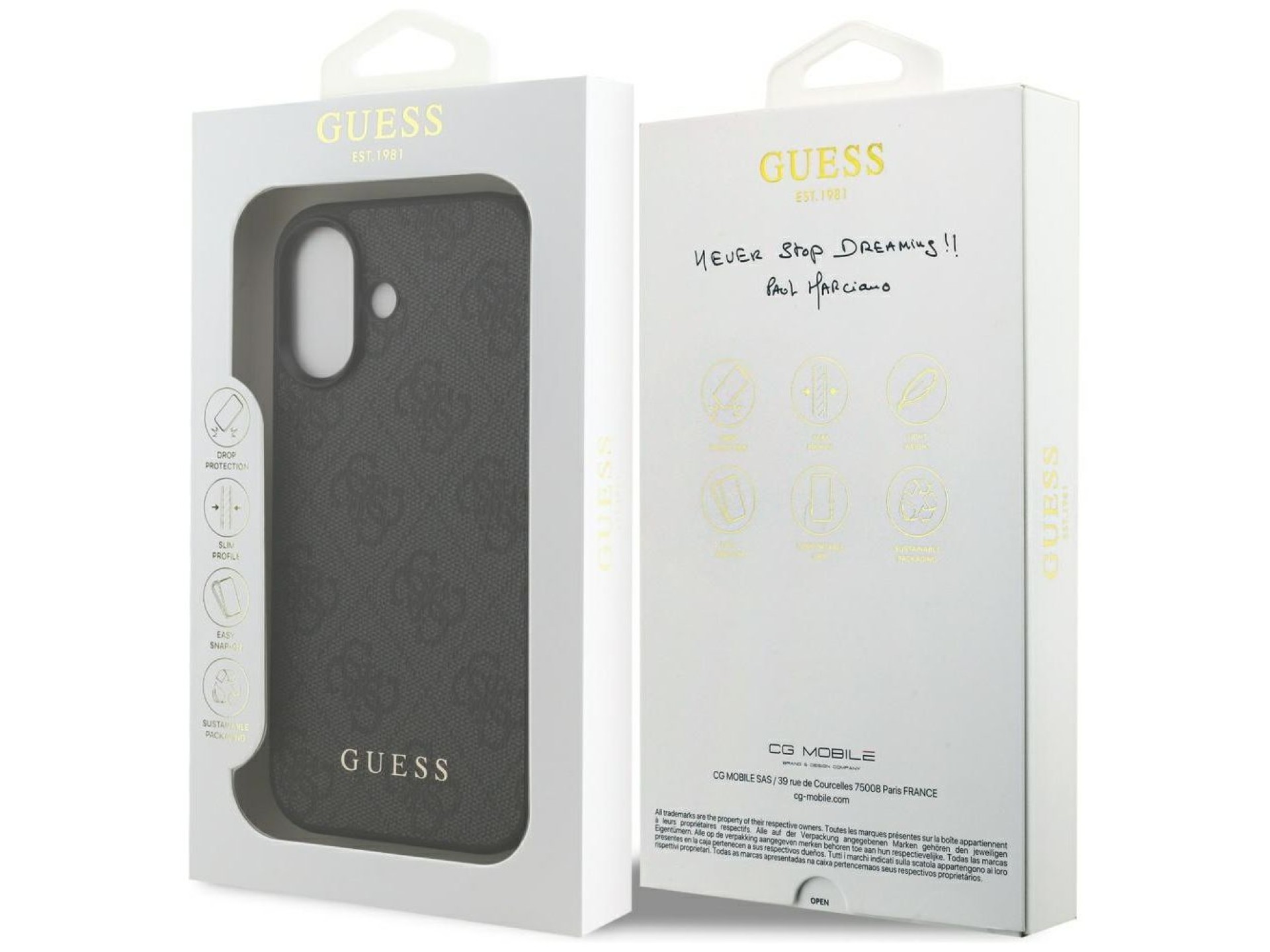 Capa Guess 4G Classic para iPhone 17 - preta